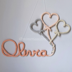 Porta Maternidade Tricotin Olivia + Trio de Corações