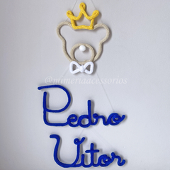 Porta Maternidade Tricotin Pedro Vitor + Urso Príncipe