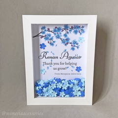 Quadro de Origami Cerejeira Azul