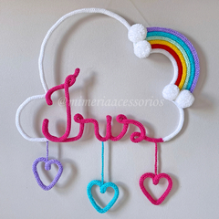Porta Maternidade Tricotin Íris + Chuva de Amor + Arco Íris