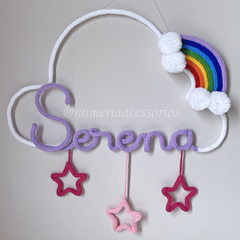 Porta Maternidade Tricotin Serena + Estrelas + Arco Íris