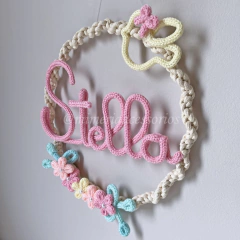 Porta Maternidade Tricotin Stella + Arco Macramê + Flores e Passarinho na internet