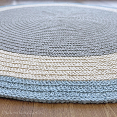 Tapete Infantil Redondo de Crochê 100cm - Mimeria Acessórios