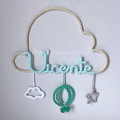 Porta Maternidade Tricotin Vicente + Nuvem com Balão