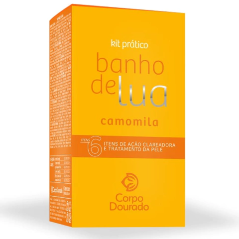 Kit Banho de Lua Camomila Corpo Dourado 300g C/6 Itens de Ação Clareadora e Tratamento da Pele