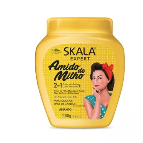 Creme de Tratamento Skala Amido de Milho 1000g Para Todos os Tipos de Cabelos