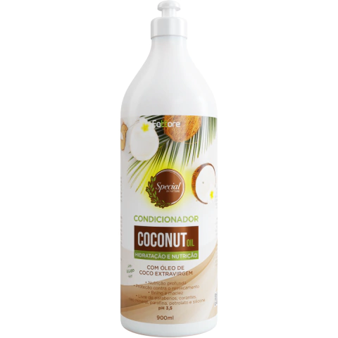 Condicionador Fattore Special By 900ml Coconut Oil Hidratação e Nutrição Vegano