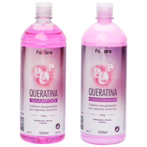 Kit Tratamento Revitalizante Fattore Shampoo e Condicionador Fattore (1030ml, 1030ml) com Queratina para Cabelos Desgast - comprar online
