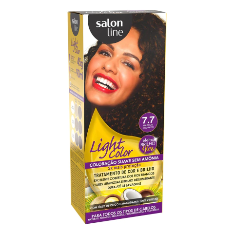 Tintura Tonalizante Salon Line Light Color 150g Cor 7.7 Marrom Dourado