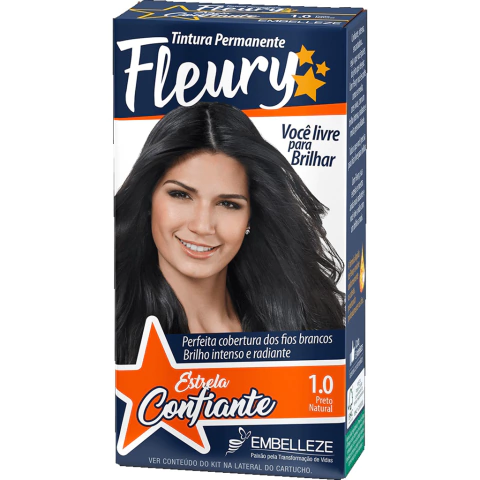 Tintura Tonalizante Fleury Líquida 60g Cor 1.0 Preto Estrela Confiante