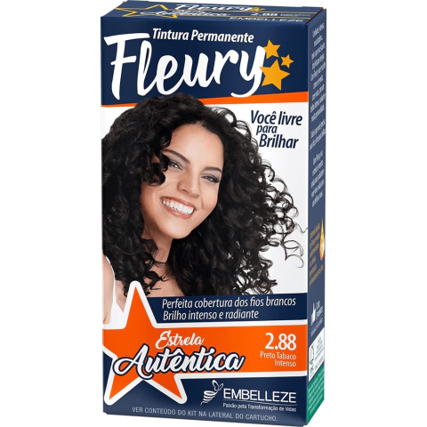 Tintura Tonalizante Fleury Líquida 60g Cor 2.88 Preto Tabaco Intenso Estrela Autêntica