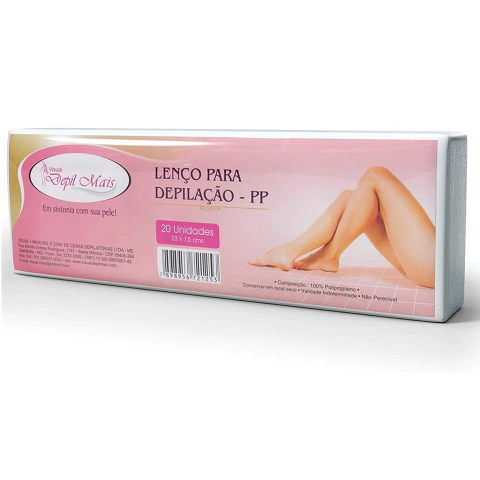 Lenço Para Depilação Depil Mais PP 23x7,5cm 20 Folhas