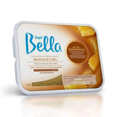 Cera Depilatória Depil Bella Própolis e Mel 800g Quente em Barra Alto Rendimento