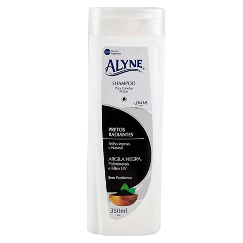 Shampoo Alyne Pretos Radiantes 350ml Argila Negra