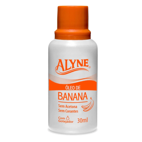 Óleo de Banana Alyne Diluente de Esmaltes 30ml Com Gotejador