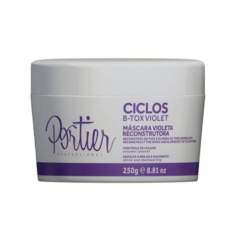 Máscara Capilar Portier Ciclos B-Tox Violet 250g Reconstrutora Profissional
