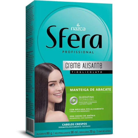 Kit Alisamento Capilar Sfera Manteiga de Abacate 300g Trioglicolato Queratina