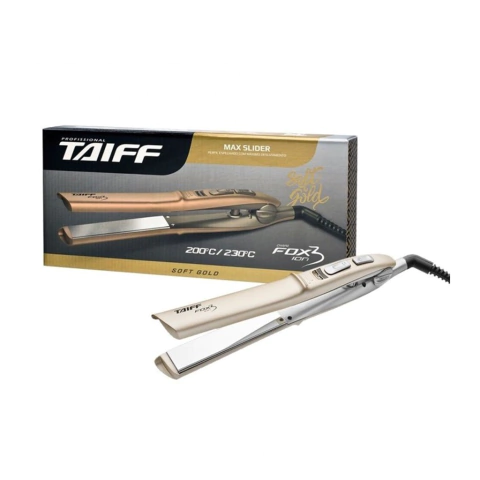 Prancha Chapinha de Cabelo Taiff Fox Ion 3 200C Bivolt Dourada