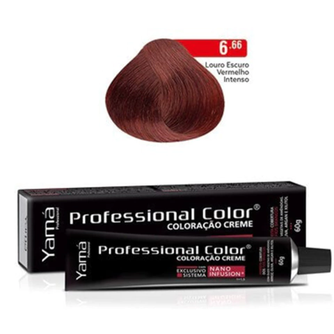 Tintura Yamá Professional Color Nano Infusion 60 g Cor 6.66 Louro Escuro Vermelho Intenso
