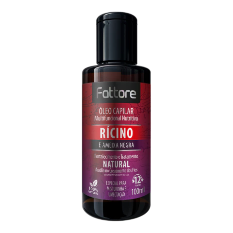 Óleo Capilar Fattore Misturinha e Umectação 100% Natural 100ml Rícino e Ameixa Negra