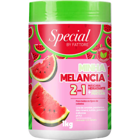 Máscara Hidratante e Creme de Pentear Fattore 2 em 1 Special By Frutas 1kg Minha Melancia