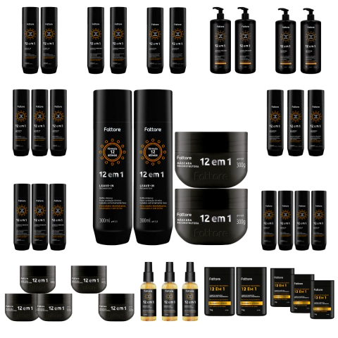 Kit 12 em 1 Fattore Profissional Reposição Linha Completa