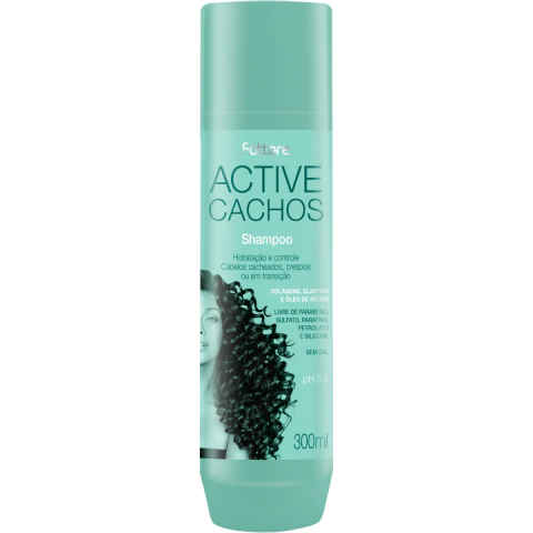 Shampoo Fattore Divine Active Cachos 300ml Hidratação e Controle