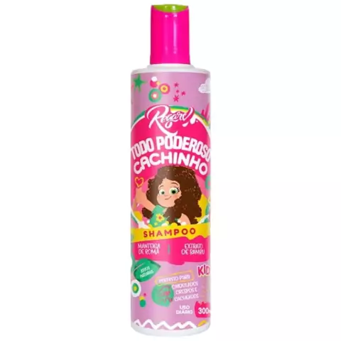 Shampoo Regarv Todo Poderoso Cachinho Kids 300g Hipoalergênico com Manteiga de Romã e Extrato de Bambu
