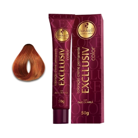 Tintura Haskell Excllusive Color 50g Cor 8.40 Louro Claro Acobreado