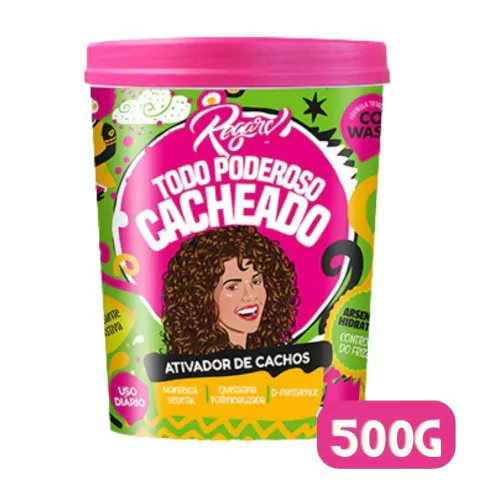 Ativador de Cachos Corpo Dourado Todo Poderoso Cacheado 500g Arsenal de Hidratação Controle do Frizz Rosa D-Pantenol