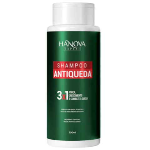 Shampoo Antiqueda Hanova Expert 300ml 3x1 Força, Crescimento e Combate a Queda