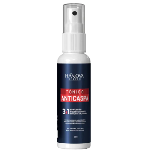 Tônico Anticaspa Hanova Expert 50ml 3x1 Anti-inflamatório, antidermatite Seborreica e Regulador da Função Sebácia