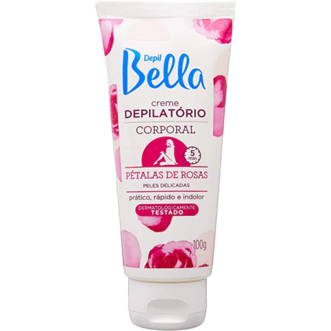 Creme Depilatório Depil Bella Pétalas de Rosa 100g Corporal Peles Delicadas