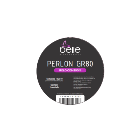 Perlon para Depilar Belle Procosmetics 100x10cm Rolo C/100 Metros Gramatura 80