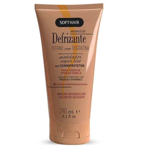 Defrizzante Tutano com Queratina Soft Hair 240ml Modelador Super Liso