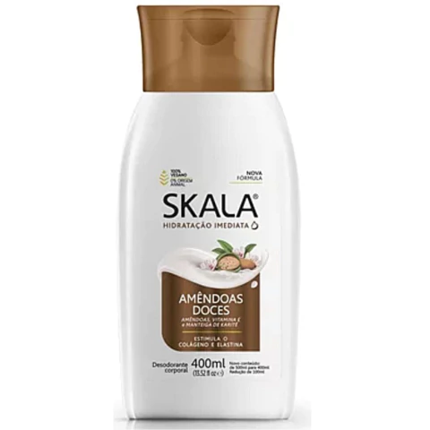 Hidratante Amêndoas Doces Skala 400ml Estimula o Colágeno e a Elastina
