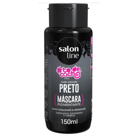Máscara Pigmentante Preto To de Cachos Salon Line 150ml Efeito Tonalizante e Hidratação