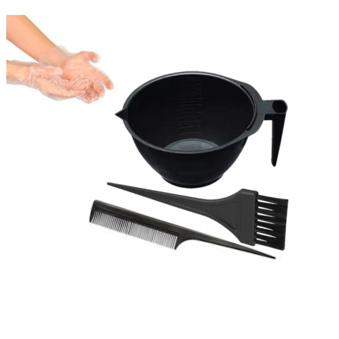 Kit para Tintura C/ 1 Tigela, 1 Pente, 1 Pincel, 1 Par de Luvas Descartáveis Santa Clara