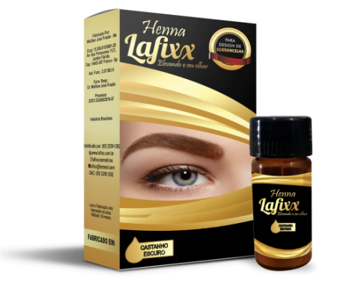 Henna Lafixx 9g Castanho Escuro Design Sobrancelha