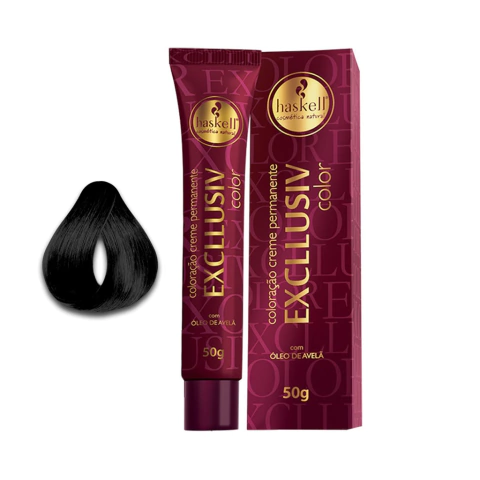 Tintura Haskell Excllusive Color 50g Cor 2.0 Preto