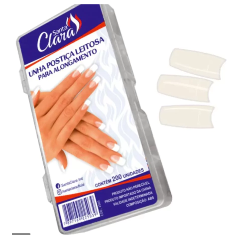 Unha Postiça Santa Clara C/200 Unhas Leitosa Ref: 2503