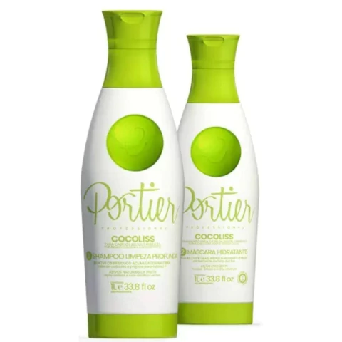 Kit Shampoo e Máscara Condicionante Portier Cocoliss 1000ml Alinhamento Perfeito