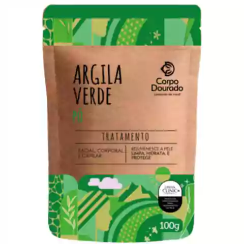 Argila Verde em Pó Corpo Dourado Clinic Mais 100g Rosto e Corpo
