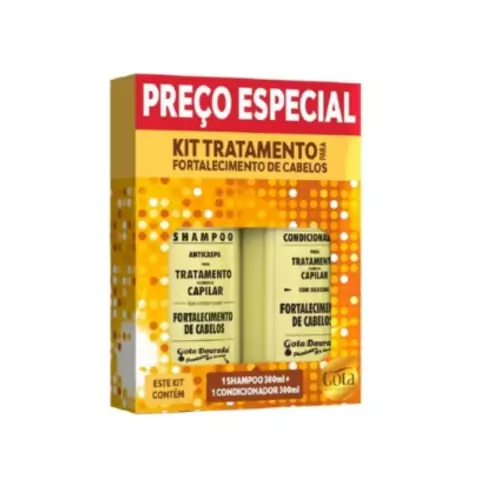 Kit Shampoo e Condicionador Gota Dourada 300ml Fortalecimento Capilar