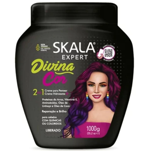 Creme de Tratamento Divina Cor Skala 1000g Reparação e Brilho
