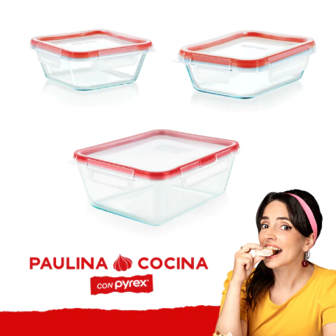 Set x3 recipientes herméticos Pyrex Fresh Lock