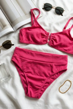 Bikini PORTA tiro alto fucsia - vedetina - comprar online