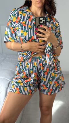 Pijama camisero corto AMALFITANO manga corta en internet