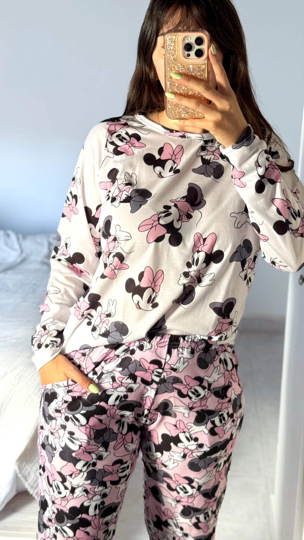 Pijama MINNIE con rosa unisex manga larga