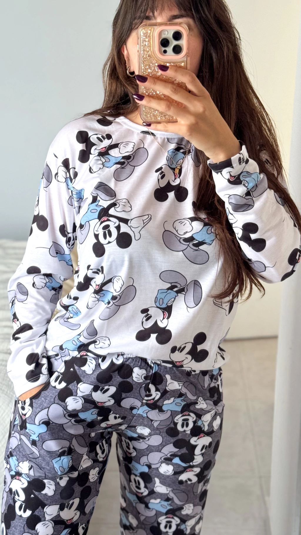Pijama MICKEY con celeste unisex manga larga
